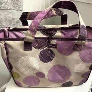 Thirty-One Purple and Cream Cosmetic Bag